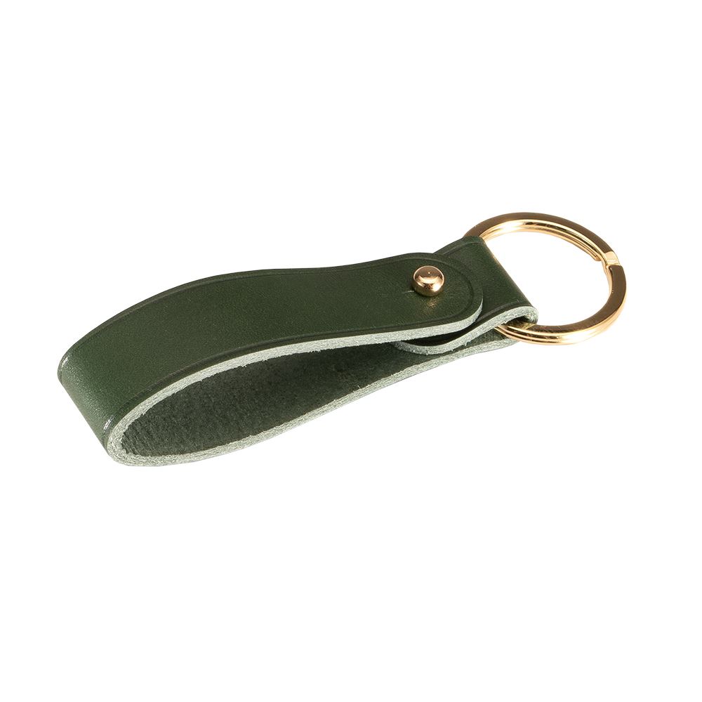 Leather Key Ring, Dark Green
