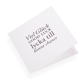 Cotton paper card, Viel gluck Good Luck...in Black
