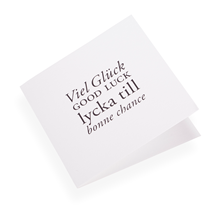 Cotton paper card, Viel gluck Good Luck.., White and Black
