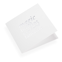 Cotton paper card, Magic Brilliant…, White and Silver