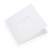 Cotton paper card, Best Wishes, White and Silver