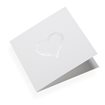 Cotton paper card, Flowerheart, White and Silver