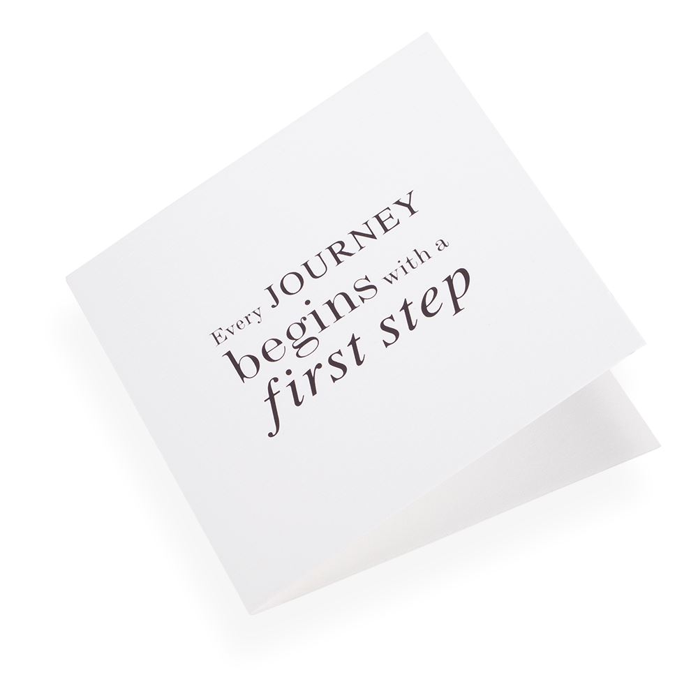 Cotton paper card, Every journey… in Black