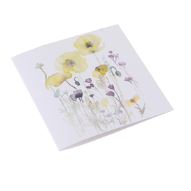 Cotton paper card, Flowerbed Yellow
