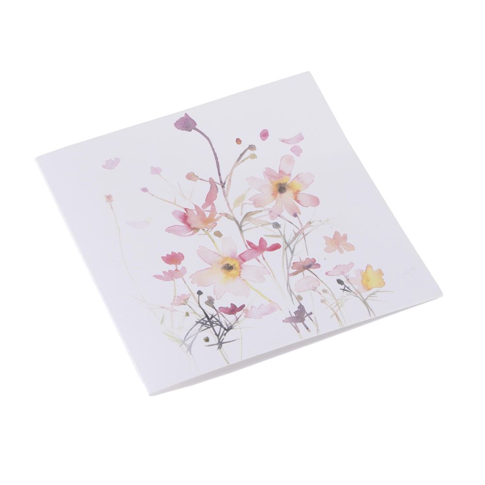 Folded card, Flowerbed, White and Pink