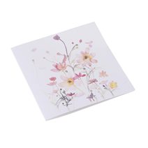 Cotton paper card, Flowerbed Pink