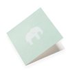Cotton paper card, Elephant, Dusty Green and White