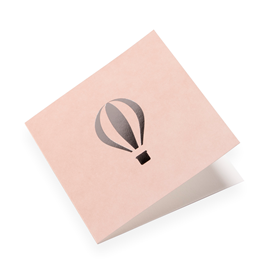 Folded card, Hot air balloon, Dusty Pink and Silver