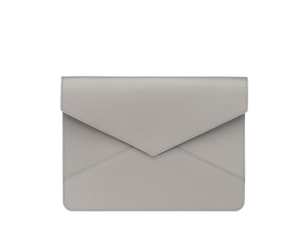 Leather Envelope Case, Light Grey