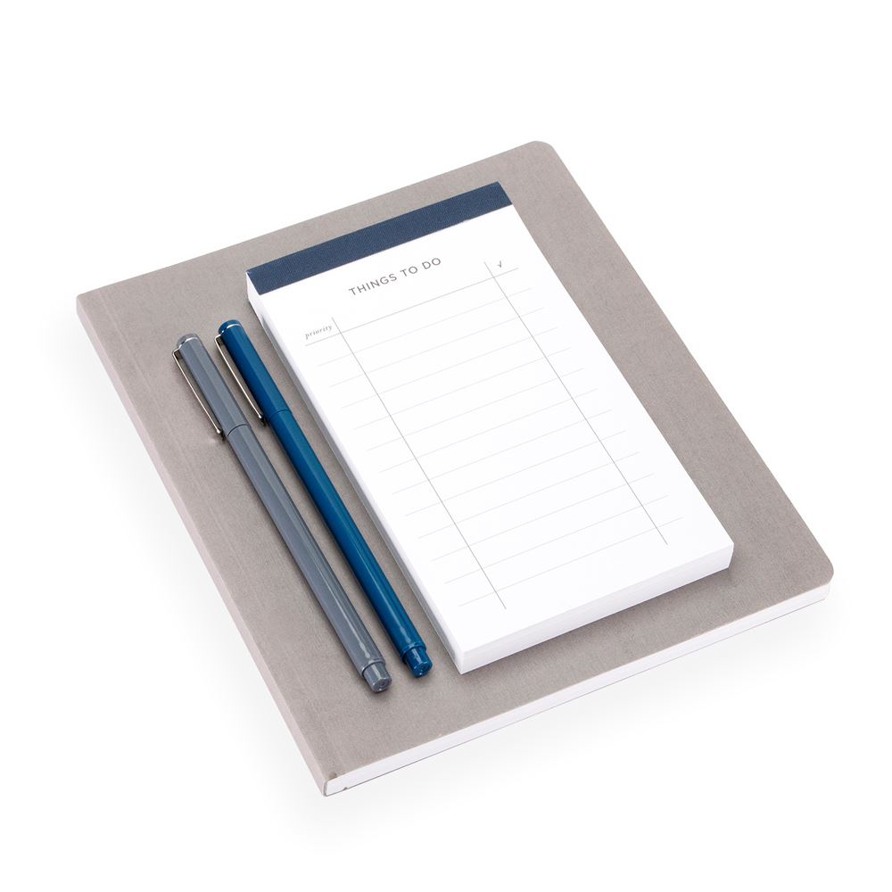 To do-list & Soft cover notebook Kit, Dark Grey and Smoke Blue