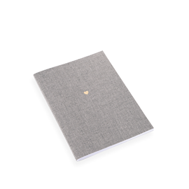 Notebook Stitched, Pebble Grey, Little Heart
