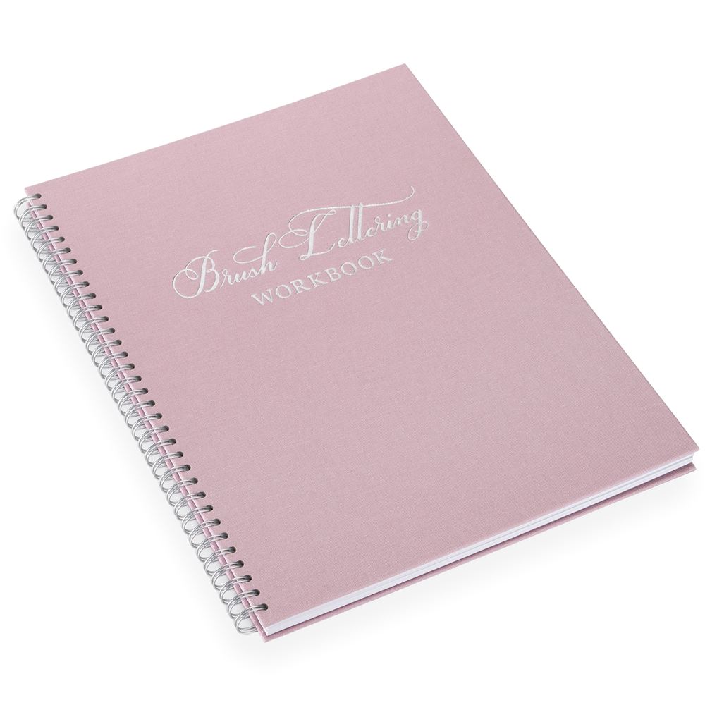 Brush lettering workbook, Dusty Pink, Silver