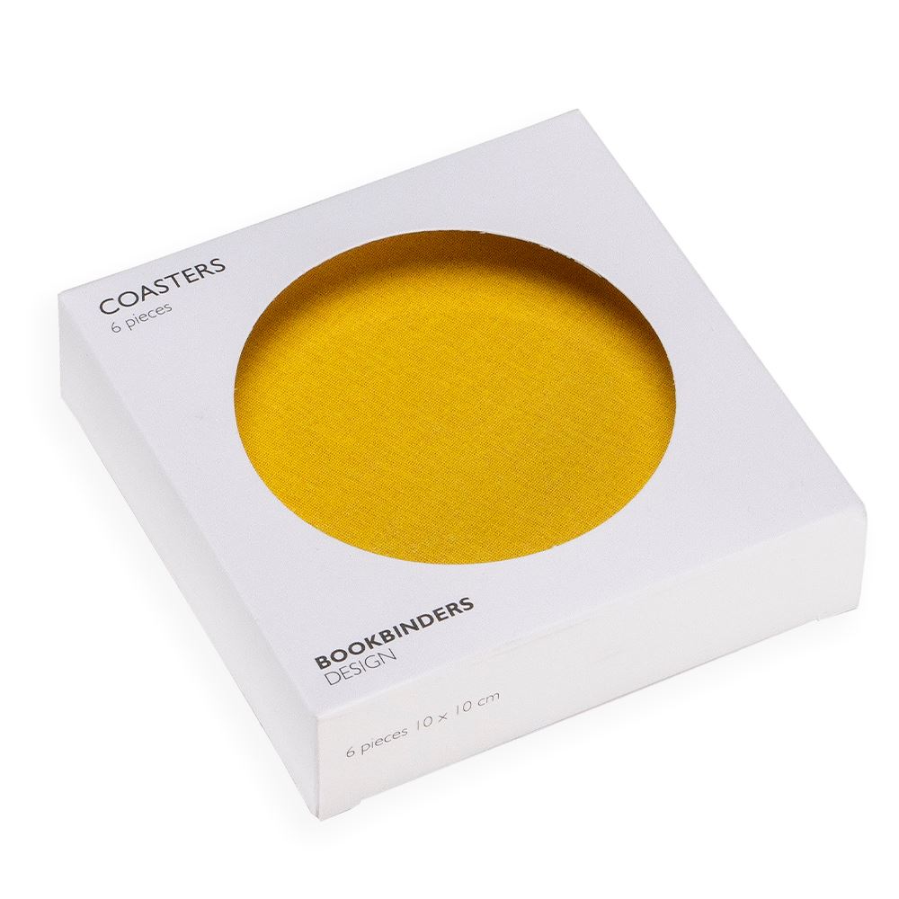 Coasters 6-pack, Sun Yellow