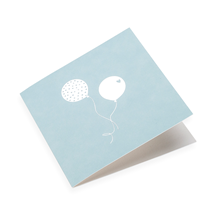 Cotton paper card, Balloons, Dusty Green and Silver