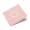 Faltkarte aus Baumwollpapier, Flowerheart, Dusty Pink and Gold