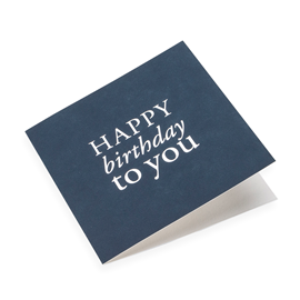 Carte double, papier coton, Happy birthday to you, Smoke Blue et argenté