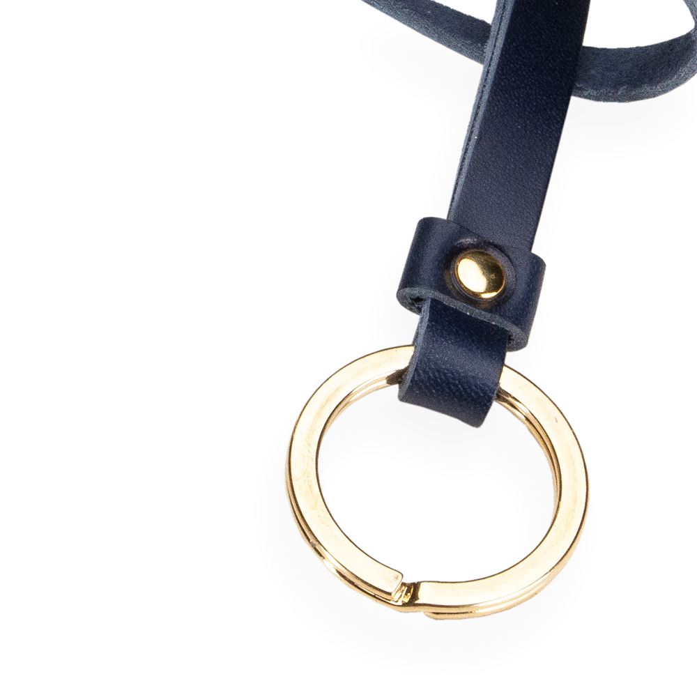 Porte-clés noir en cuir style lanière – PLB Design