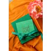 Cotton paper card, Thank you, Clover Green and Gold