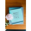Cotton paper card, Merci Danke…, Turquoise and Silver