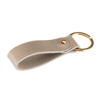 Leather Key Ring, Light Grey