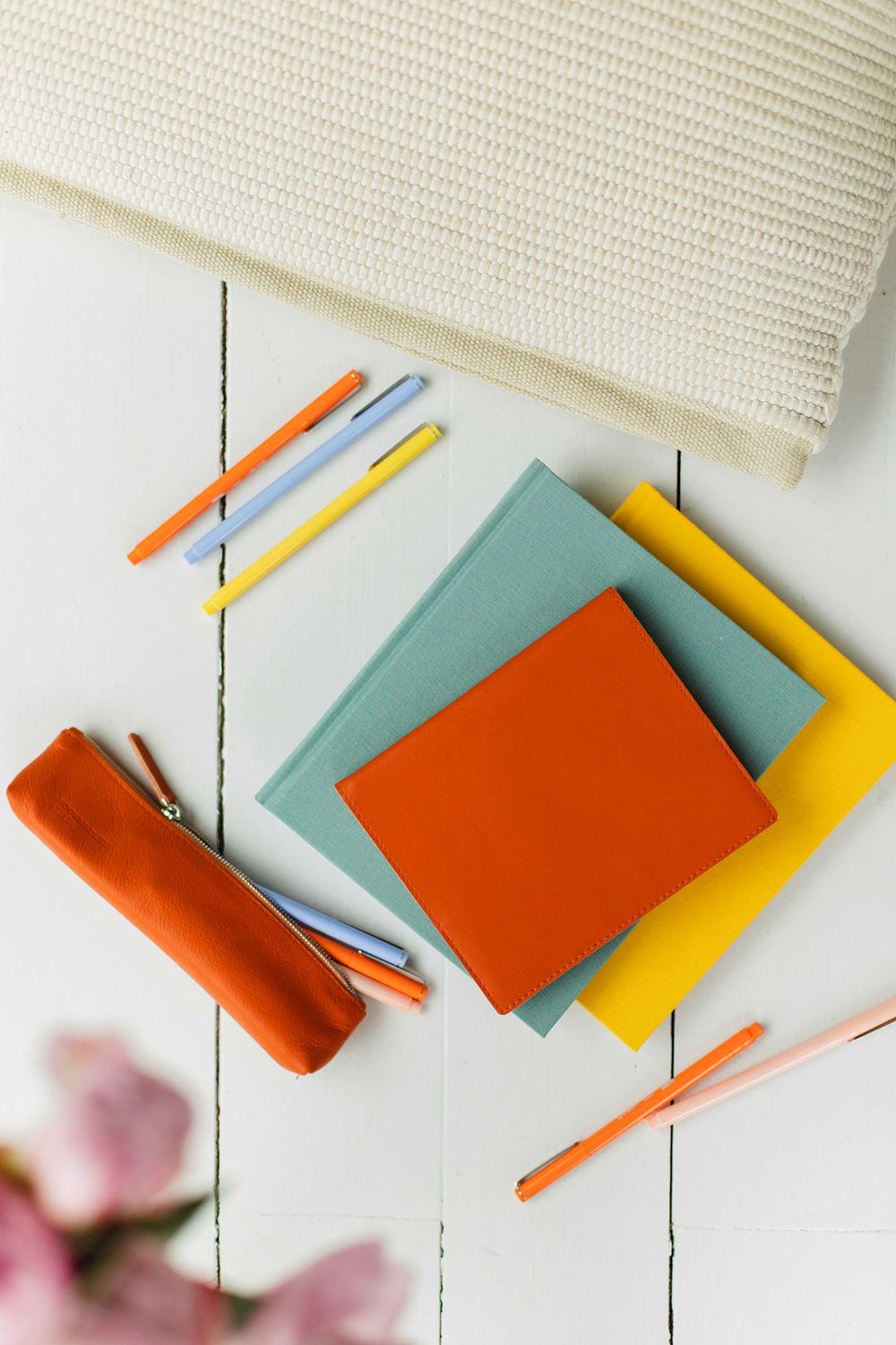 Bookbinders Design - Carnet en cuir avec inlay agenda 2024, Orange
