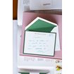 Correspondence cards with embossing, Clover Green