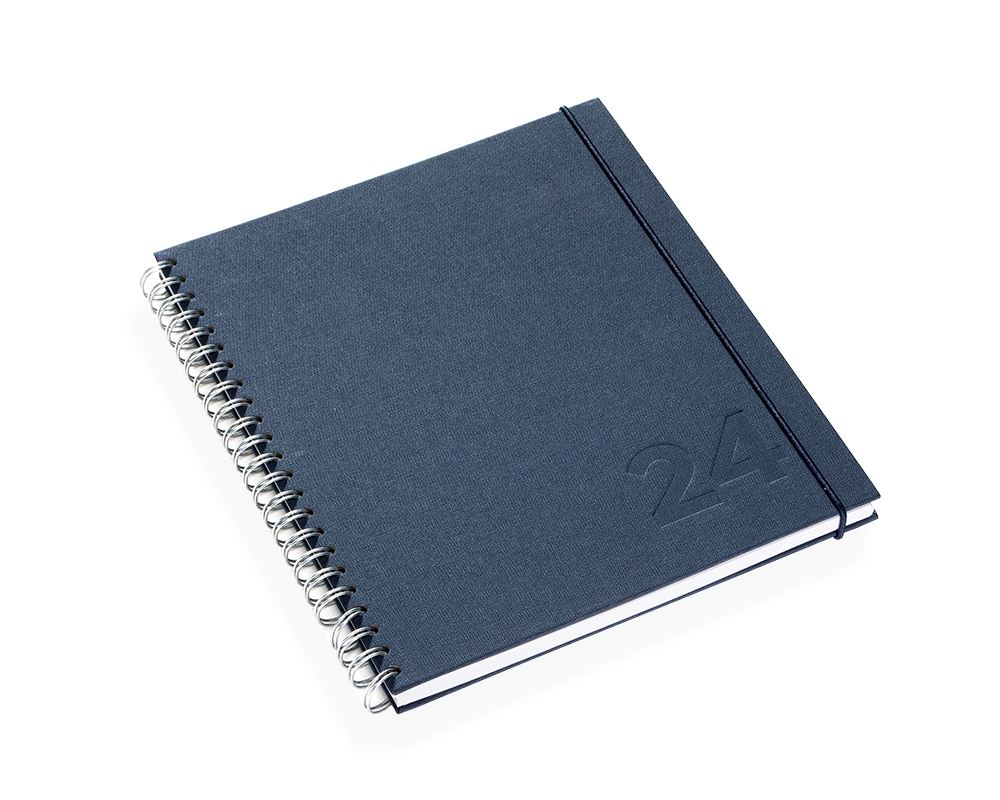 Bookbinders Design - Agenda 2024, à spirales, Smoke Blue
