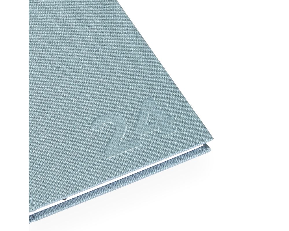 Bookbinders Design - Carnet en cuir avec inlay agenda 2024, Dusty Green