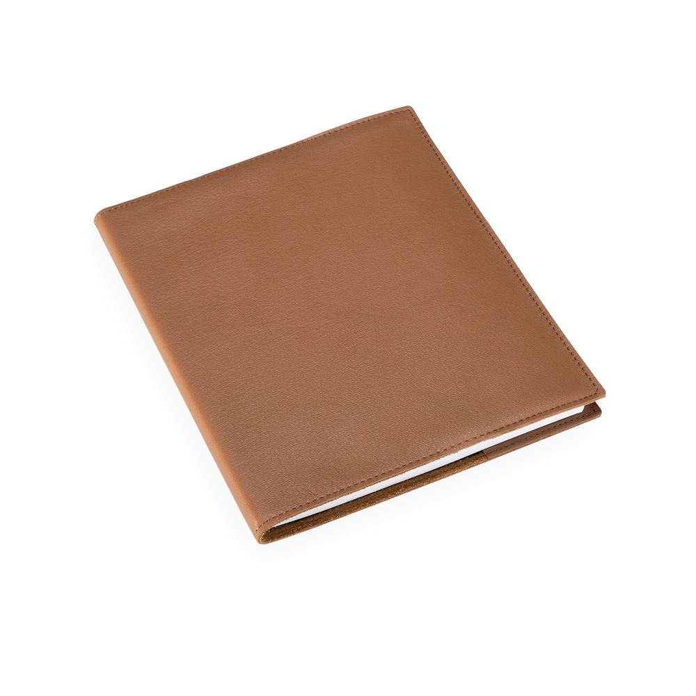 Leather Notebook Cover with Calendar 2024 inlay, Cognac