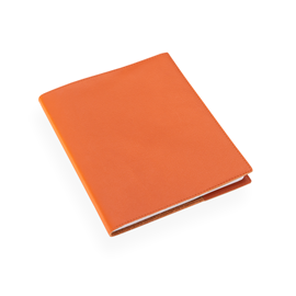 Leather Notebook Cover with Calendar 2024 inlay, Orange