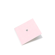 Carte double, Papier coton, Dusty Pink, Cœur en argent