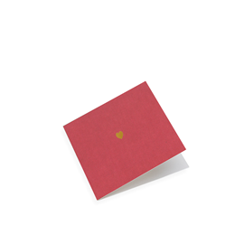 Carte double, Papier coton, Rose Red, Cœur en or
