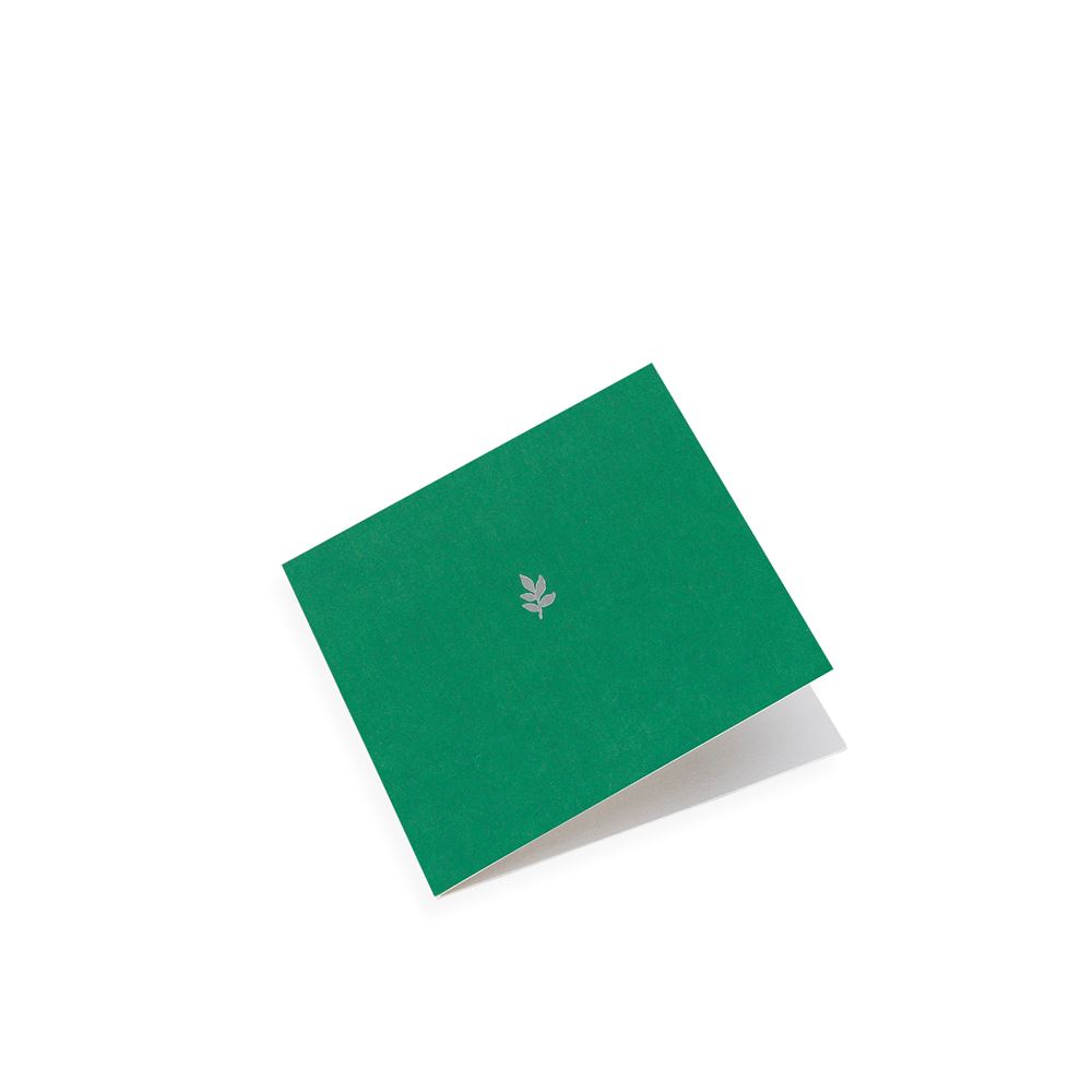 Folded card, Clover Green, Branch in silver