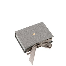 Box with Silk Ribbons, Pebble Grey, Little Heart