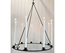 9-CANDLERING D.58CM BLACK 4 HOOKS