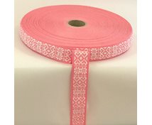 RIBBON 20 MM 2 HEARTS WHITEPINK 25m/roll