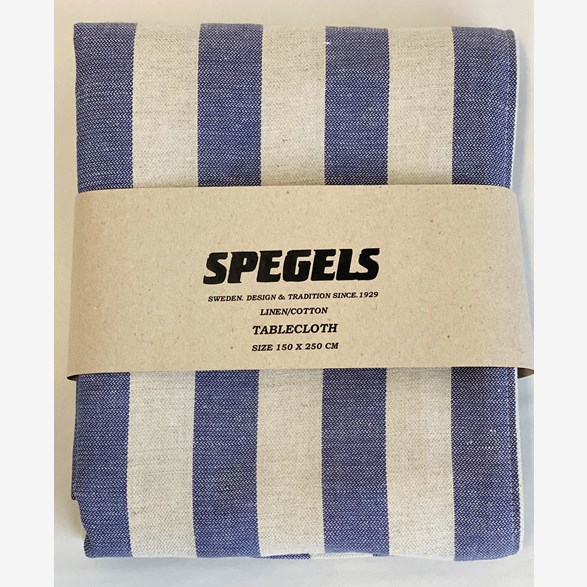 BORDSDUK 150X250CM STRIPE BEIGE/BLÅ