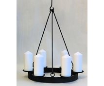 OILB.BLOCKCANDLERING 6  CANDLES 40CM 5 HOOKS