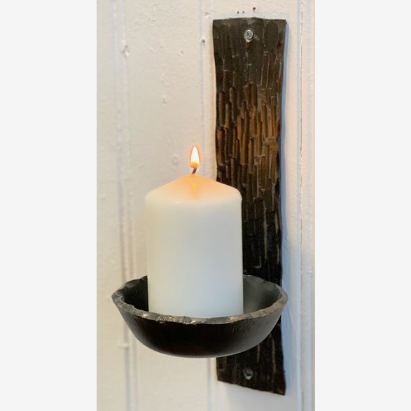 HANDWR.IRON BLOCKCANDLEH.30CM WALL
