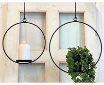FLOWER/BLOCKCANDLE RING BLACK