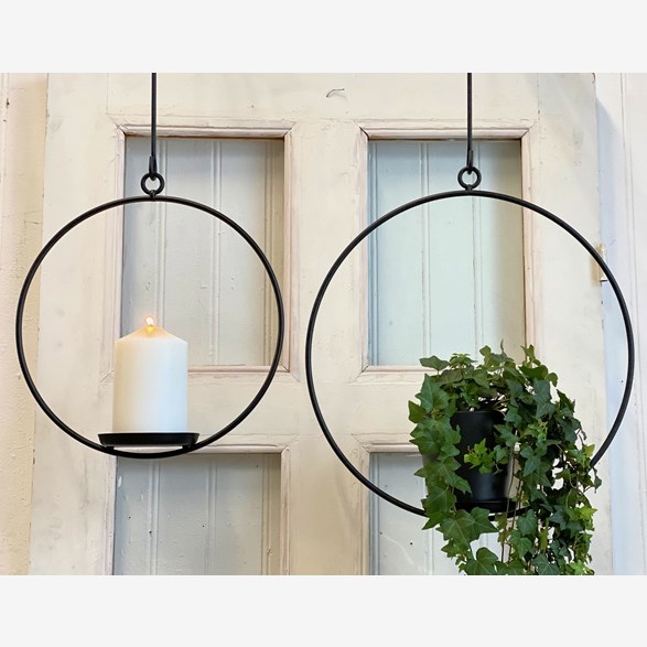 FLOWER/BLOCKCANDLE RING BLACK