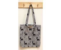 SHOULDERBAG 35X38CM BL.REINDEER/WHITE