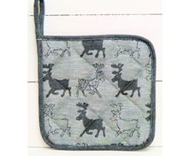 HOTPAD 21X21CM BL.REINDEER/WHITE