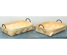 SET 2 BASKETS VEENER LEATHERH. 26X22X6CM