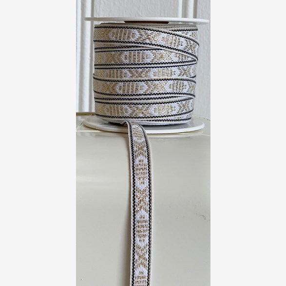 RIBBON 9MM GOLDBEIGEBLACK 25m/roll