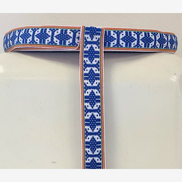 RIBBON 18MM BLUEWHITEYELLOW 25m/rulle