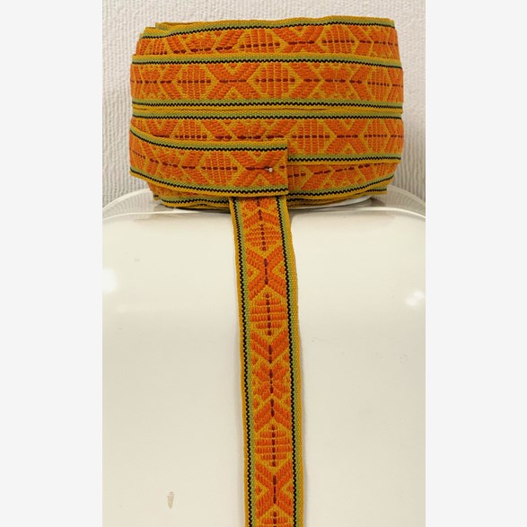 RIBBON 15MM OCKRAORANGEGREEN 25m/roll