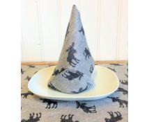 SERVETT/DUK 45X45CM SVART ÄLGOT VITT TYG  2-P