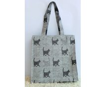 AXELREMSBAG 35X32CM SVART KATT/VIT