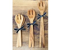 SALAD SET W.RIBBON OILED BIRCH